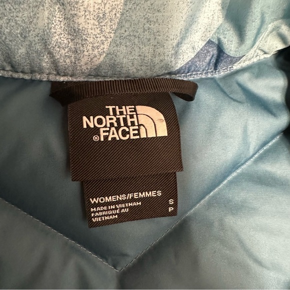 The North Face Womens Alpz 2.0 Blue Camo Mallard Down Puffer Vest 550 Sz small - Picture 7 of 12